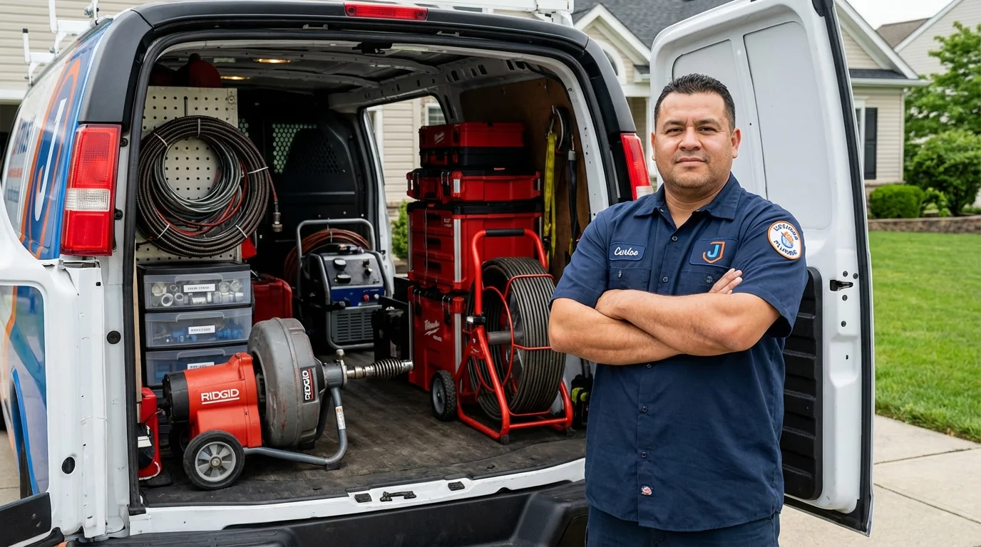 Professional drain cleaning equipment and Johns Plumbing LLC plumber in Panama City