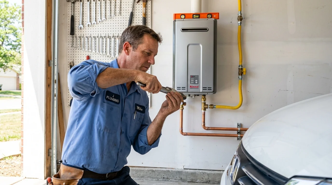 Tankless water heater installation by a Johns Plumbing LLC plumber in Panama City